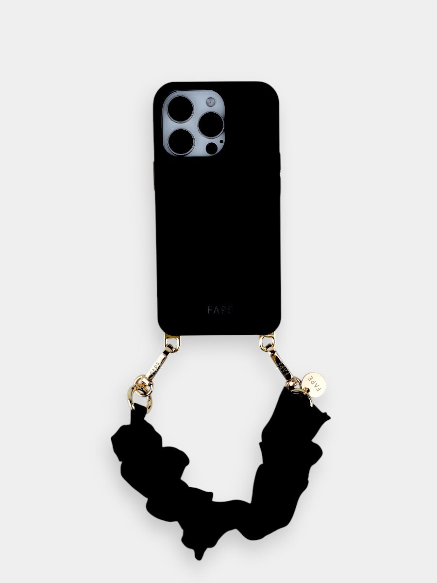 Handykette Puffy Silk - schwarz