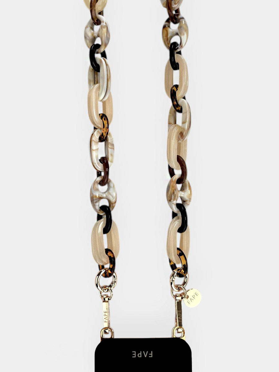 SET ClickLock™-Handyhülle schwarz und Handykette Ella lang - Gold