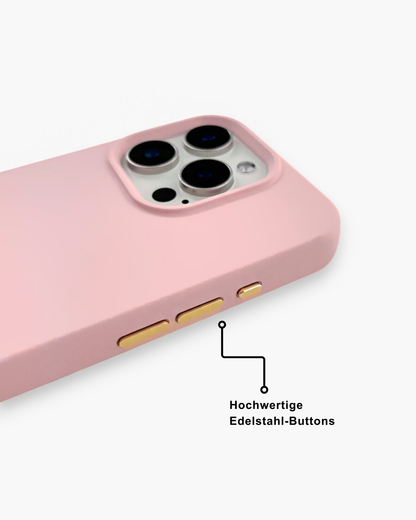 Handyhülle mit abnehmbaren goldenen Ösen - rosa