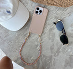 Perlen Handykette Fea - peach