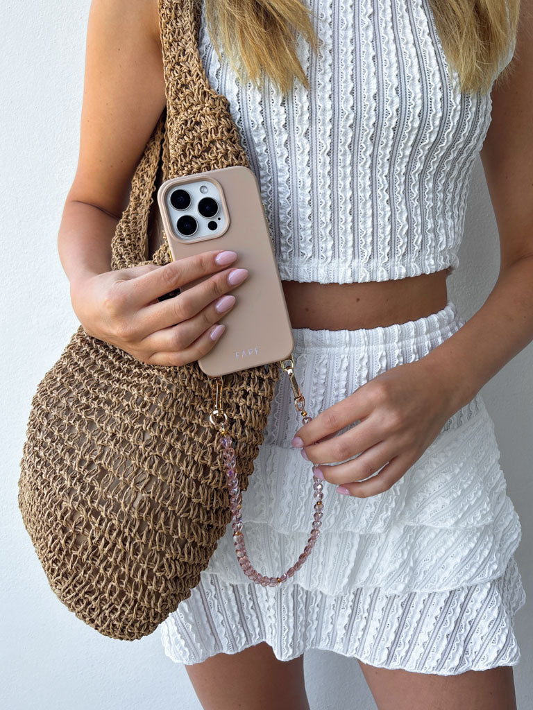Perlen Handykette Fea - peach