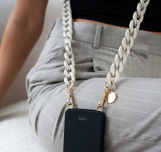 SET ClickLock™-Handyhülle schwarz und Handykette Shavi lang - Gold