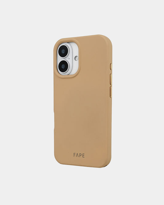 Handyhülle mit abnehmbaren goldenen Ösen - beige