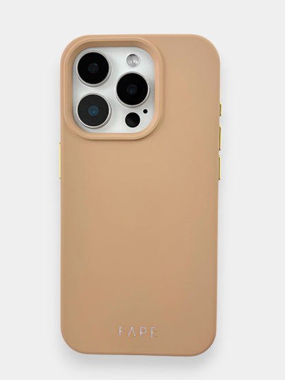 Handyhülle mit abnehmbaren silbernen Ösen - beige