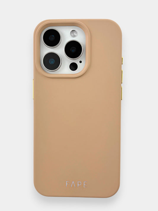 Handyhülle mit abnehmbaren goldenen Ösen - beige