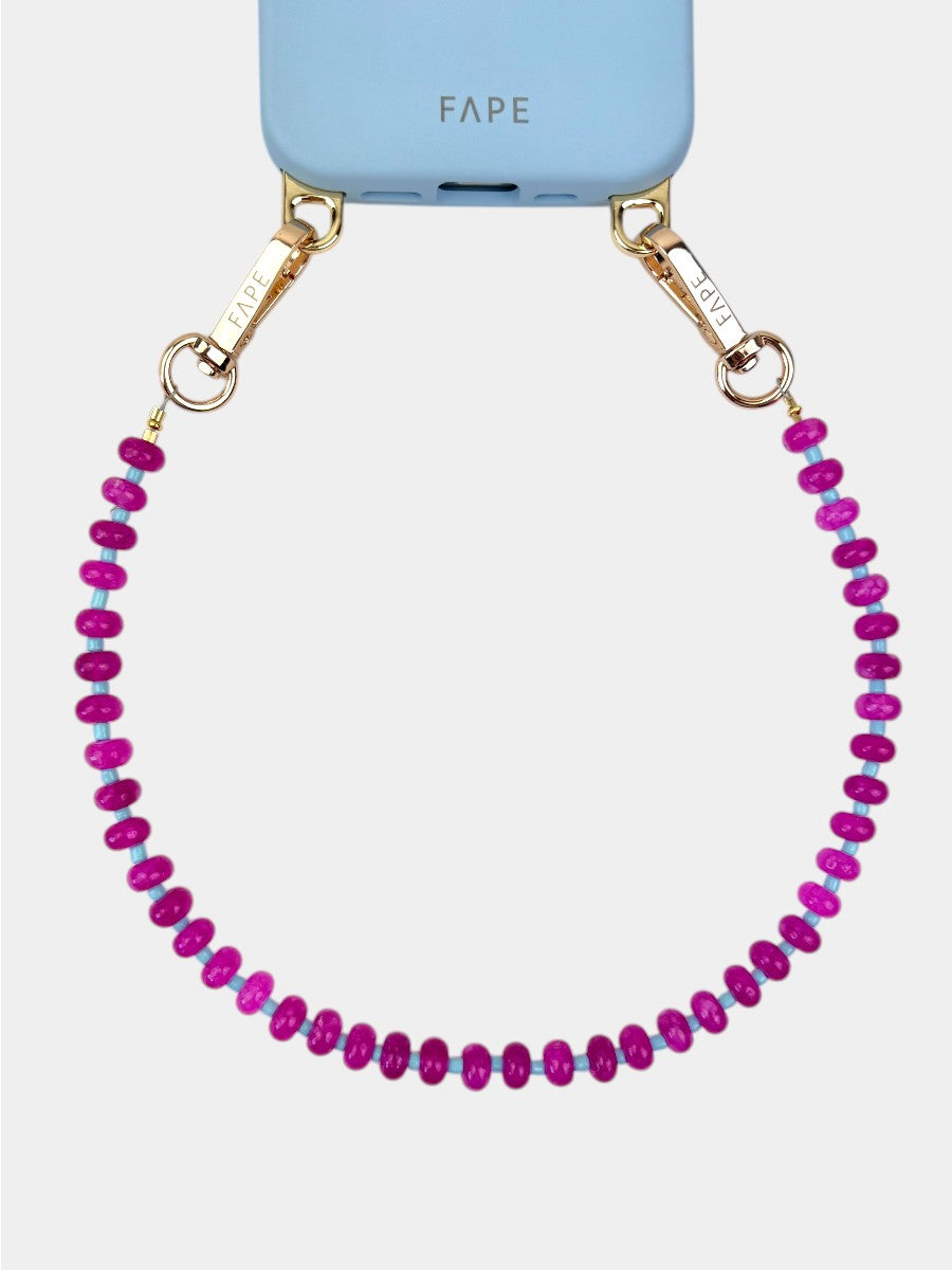 Perlen Handykette - Berry Glow