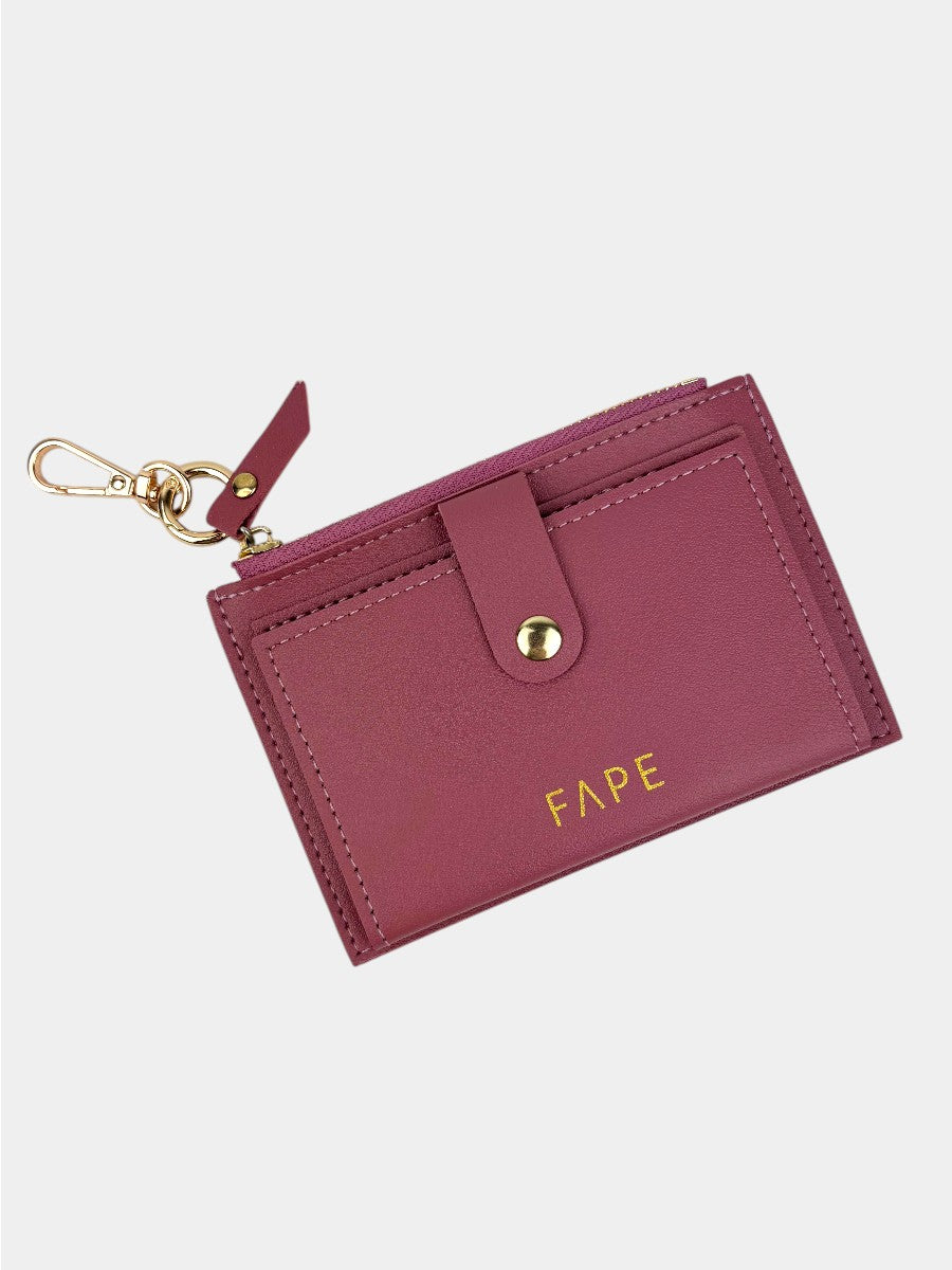 Clip Bag aus veganem Leder BURGUNDY