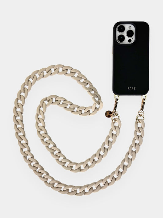 SET ClickLock™-Handyhülle schwarz und Handykette Shavi lang - Gold
