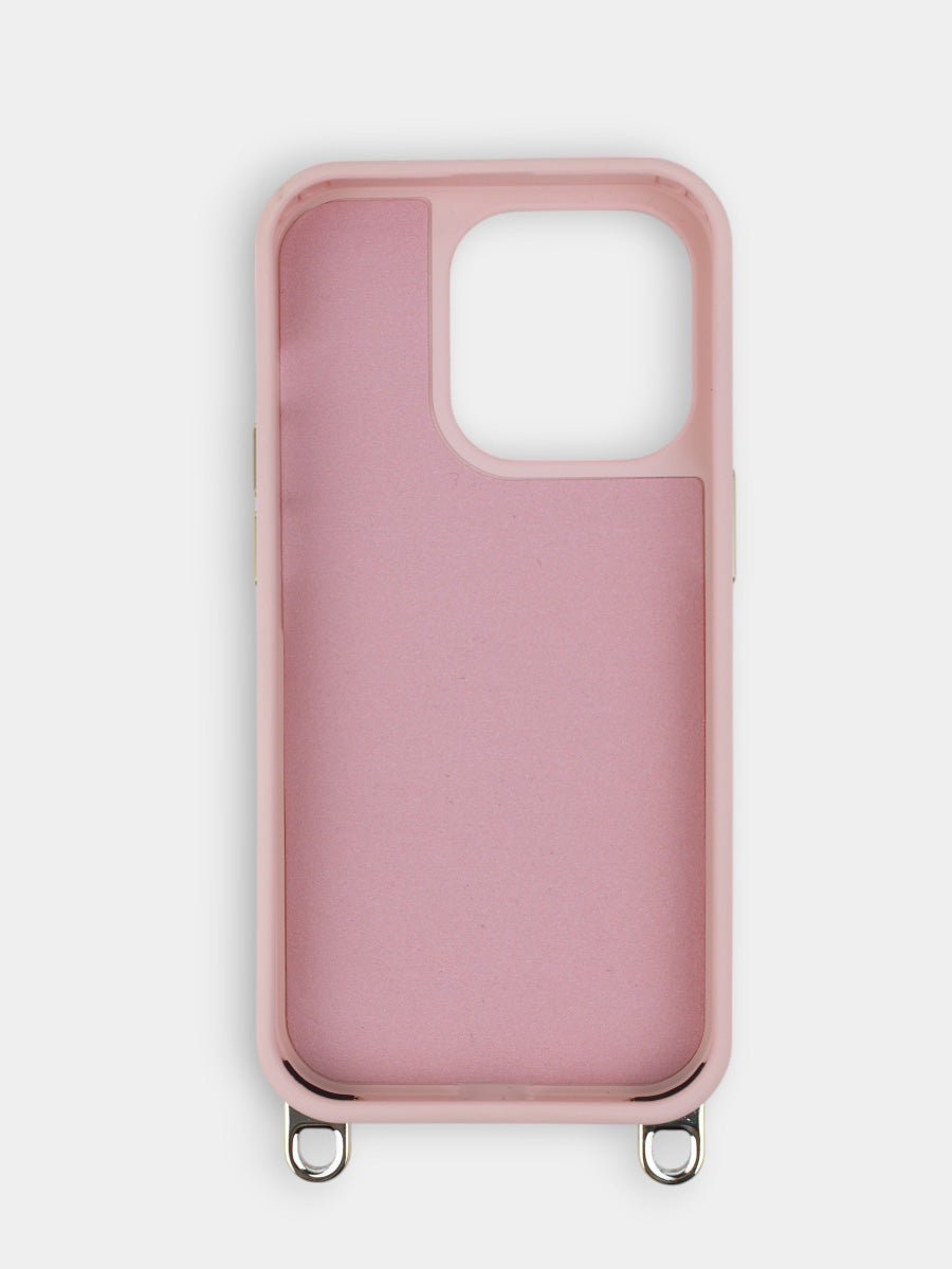 Handyhülle mit abnehmbaren silbernen Ösen - rosa