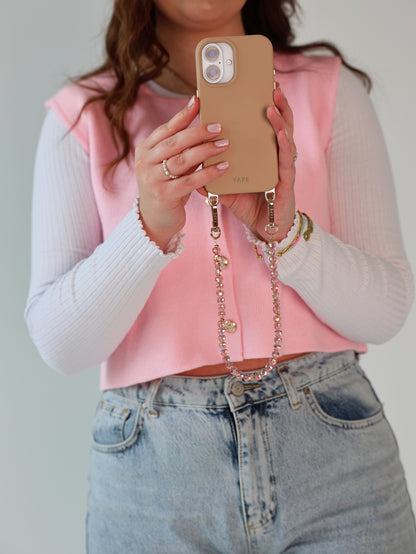Perlen Handykette Fea - peach