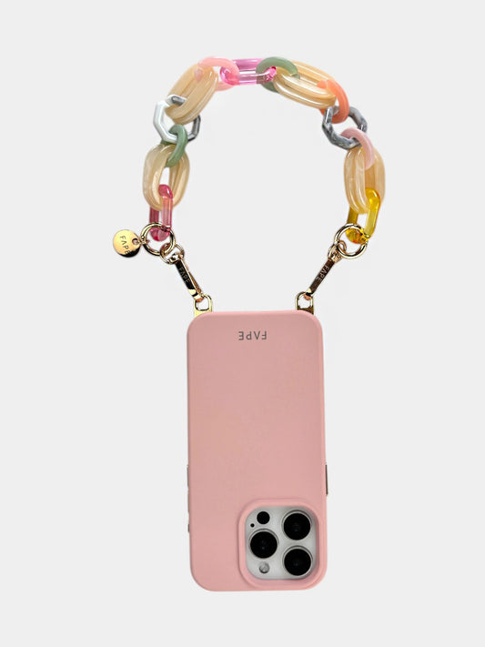 SET ClickLock™-Handyhülle rosa und Handykette Kiana kurz - Gold