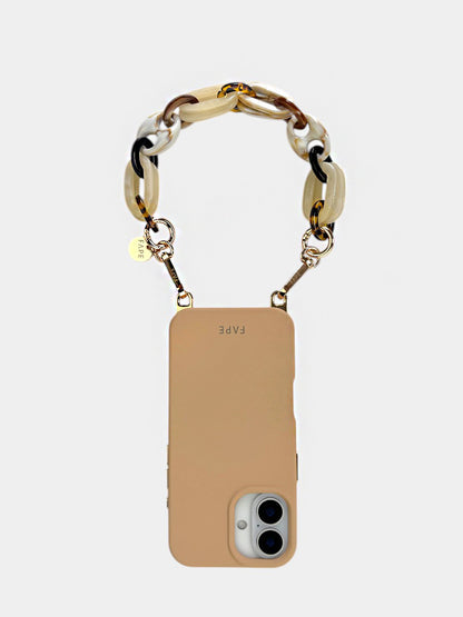SET ClickLock™-Handyhülle beige und Handykette Ella kurz - Gold