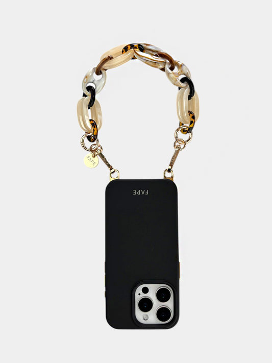 SET ClickLock™-Handyhülle schwarz und Handykette Ella kurz - Gold