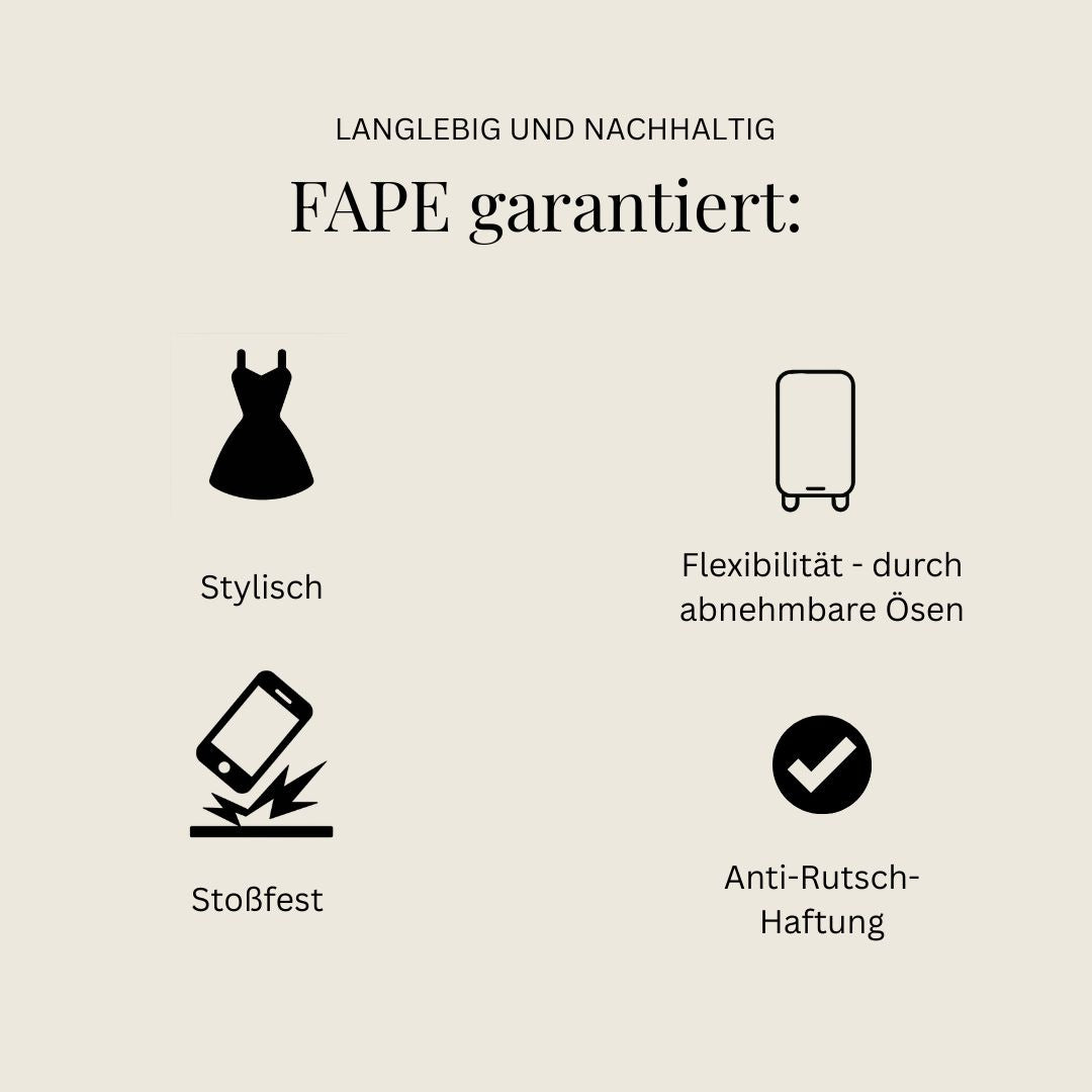 Handyhülle mit abnehmbaren goldenen Ösen - schwarz