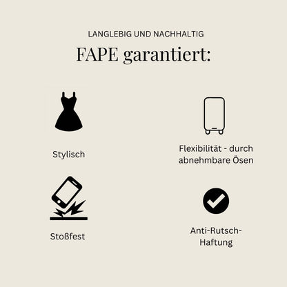 Handyhülle mit abnehmbaren goldenen Ösen - schwarz